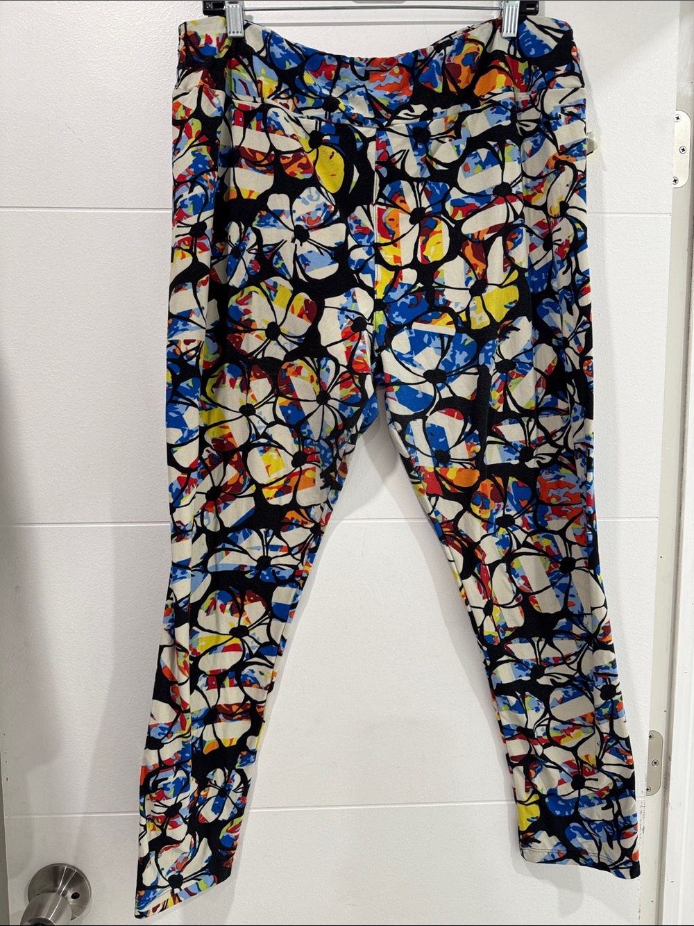 LuLaRoe Leggings Womens OS Multicolor Excellent Stained Glass Floral Abstract